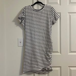 Black and white striped dress